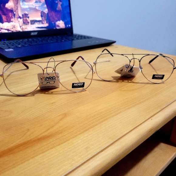 Aviator BlueLight Glasses Silver/Black - Picture 1 of 3